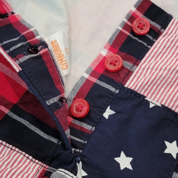 Gymboree 4th of July Red White Blue Patchwork Girl's Shift Dress Size 5T NWT - Picture 6 of 8